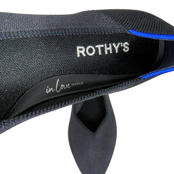 Rothy's The Point II Black Flats Pointed Toe In Love Insole Ballet Flats 6.5 - Picture 7 of 13